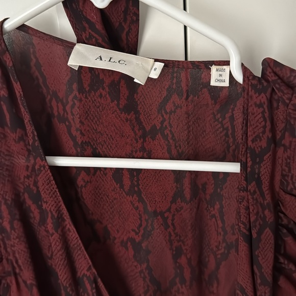 A.L.C. Tianna snakeskin wrap dress 8 - Picture 3 of 4